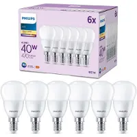 Philips LED-lyspære P45 4.9W/827 (40W) 6-pack E14