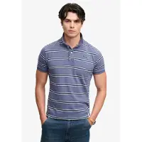 Superdry for man. M1110464A Vintage Stripe Blue Polo (S), Casual, Cotton, Short sleeve