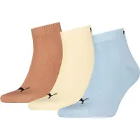Puma Quarter Socks Unisex (3-Pack), Clothing, Blue/Yellow, 35-38