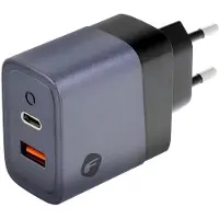Forcell F-ENERGY GaN VT-39 lader vegglader Type C + USB A PD QC4.0 4A 45W grå