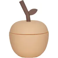 OYOY Kopp m. Sugerør - Eple - Silikon - Peach - - OneSize - Kopp
