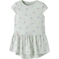 Name it Kjole - Noos - NmfVigga - Pale Aqua/Rainbow - - 4 år (104) - Kjole
