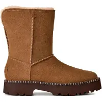 Ugg for woman. 1184492 Uptowner Short brown leather boots (39), 3 to 5 cm, Suede, None, Casual, Bronze