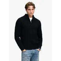 Superdry Jacob Cable Half Zip Genser Navy Blå ørkeblå Størrelse