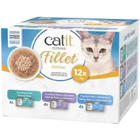 Catit Design Cuisine Fillet Assortert Pakke Med Tunfiskfilet Våtfôr For Katt 12x75g