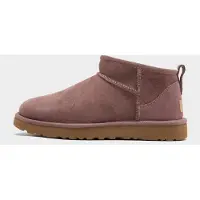 Ugg for woman. 1116109 Classic Ultra Mini taupe leather boots (37), Flat, Suede, None, Casual
