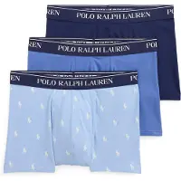 Ralph Lauren for man. 714830299224 Set of 3 blue stretch cotton boxer briefs (XL), Homewear