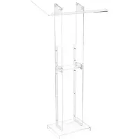 Vevor Podiumstativ, 1265 mm akryl-talerpult, bærbart laptop-bord med bred leseflate og oppbevaringshylle, bokstopper, gulvstående, for klasserom, bryllup, konferanse, forelesning og konsert