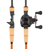 OEM stang- og snellekombinasjon, IM7 agnkastestang og snellekombinasjon i karbonfiber, fiskestang for bass med 6+1 BB-system, girforhold på 7,0:1, korkhåndtak, føringer i rustfritt stål med keramisk