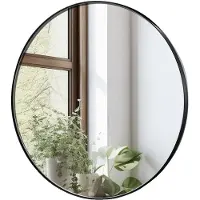 Vevor Veggmontert sminkespeil, 0,15" tykt, 30 tommer speil med ramme i aluminiumslegering og eksplosjonssikker film, ripebestandig speil med Z-formet brakett, egnet for bad/soverom/stue