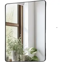 Vevor Veggmontert sminkespeil, 0,15" tykt, 22" x 30" speil med ramme i aluminiumslegering og eksplosjonssikker film, ripebestandig speil med Z-formet brakett, passer til bad/soverom/stue