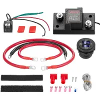 OEM dobbelt batteriisolatorsett, 12V 80 Amp 13,3 mm² (6 AWG), manuelt og automatisk VSR spenningsfølsomt relé med voltmeter, LCD-skjerm, smart batteriisolator, kompatibel med blybatterier, for UTV,