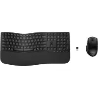 HP 680 Comfort - Tastatur- og mussett - dual modus, 3-sone layout, flere enheter, 23 programmerbare taster, OS automatisk deteksjon, lav profil tastereeise - full size - trådløs - Bluetooth, 2.4 GHz