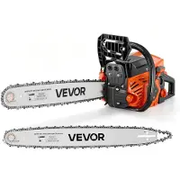 Vevor Bensindrevet motorsag 508 og 558,8 mm 62CC 2,7 kW totakts motorsag, for treskjæring, trebeskjæring og rydding av land, gasssynkronisert choke, motorkjedesag med sklisikkert håndtak og doble tank