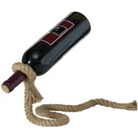 Boltze Zelazny flaskeholder for vin, innpakket med tau, 15 x 16 cm