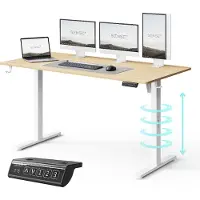 Sense7 Gamingbord NOJO LIGHT lys brun/hvit 140 cm x 70 cm