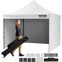 OEM Pop Up Baldakin Telt Utendørs Gazebo Telt 304,8 x 304,8 cm med sidevegger og pose hvit