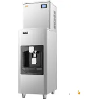 Vevor kommersiell ismaskin, 360 lbs/dag ismaskin, 180 lbs stor isbeholder med 20 lbs/min automatisk isdispensering, selvrensende ismaskin med berøringsskjerm for bar, kafé, restaurant