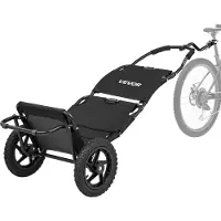Vevor Sykkellasttilhenger 27 kg last 3-i-1 sykkelvogn sammenleggbar, ryggsekk/tilhenger/vogn/modus med 305 mm hjul, sammenleggbar karbonstålramme, passer til 559-711 mm sykkelhjul, for frakt av last