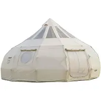 Vevor Canvas Bell Telt, 4 sesonger 5 m yurttelt for camping med komfyruttak, poly-bomullslerret, pustende, rommer opptil 12 personer med regntrekk, for familiecamping, glamping, utendørs jaktselskap