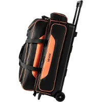 Vevor Bowlingbag med 3 baller, dobbel rulleveske med separat skorom, for bowlingsko (opptil amerikansk herrestørrelse 16), rulleveske med hjul, tilbehørslomme, uttrekkbart håndtak som kan forlenges ti