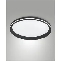 FABAS LUCE LED-taklampe Isy, svart, Ø 45 cm, metall, CCT, dimbar