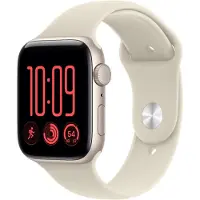 Apple Watch SE 3 GPS 44mm Starlight Aluminium Case with Sand Sport Band - M/L