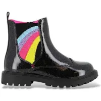 Billieblush for girl. U22484 Rainbow black ankle boots (34), Flat, Zip, Casual, children's fashion