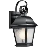 Kichler Utendørs vegglampe Mount Vernon, svart, høyde 32 cm, metall, IP44