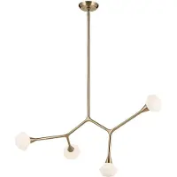 Kichler Hengelampe Cassius, lysbronse, lengde 100 cm, 4 lyskilder, metall