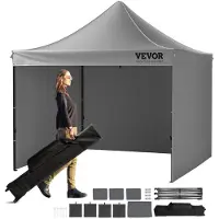 OEM Pop Up Baldakin Telt Utendørs Gazebo Telt 304,8 x 304,8 cm med sidevegger mørkegrå