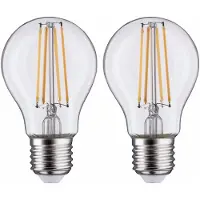 Paulmann LED-pære E27 7W filamentpære 2 700K klar 2-pk