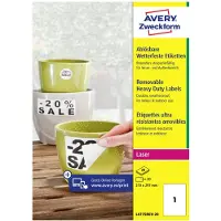 Avery Zweckform L4775REV - Polyester - matt - fjernbart selv-adhesiv - hvit - A4 (210 x 297 mm) 20 etikett(er) filmetiketter