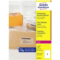 Avery Etikettark , 210x297mm (A4) QuickPEEL, gjennomsiktig - (25 ark)