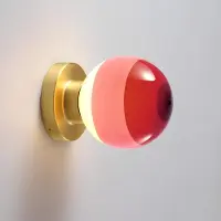 Marset LED-vegglampe Dipping Light A1, burgunderrød/messing