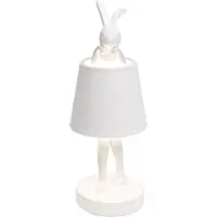 Kare LED-batteridrevet bordlampe Animal Rabbit, hvit, IP54, 29 cm