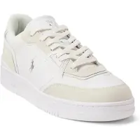 Ralph Lauren Ftw for man. 809P00810002 Open Masters white leather and suede trainers (39), Flat, Laces, Casual