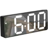 24.Se LED Vekkerklokke med hvite tall - Svart