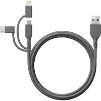 GP 3-in-1 USB-kabel, USB-C + Micro-USB + Lightning, 1m