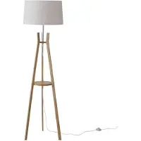 Boltze gulvlampe AVAL, skjerm i stoffimitasjon, 153 cm