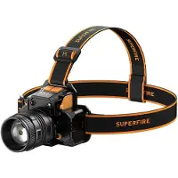 Superfire HL58 hodelykt lommelykt, 350 lm, USB, 3 moduser, 200m