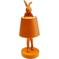 Kare LED-batteridrevet bordlampe Animal Rabbit, oransje, IP54, 29 cm