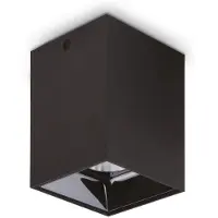 Ideal Lux downlight Nitro Square, svart, høyde 12 cm