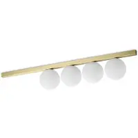 Ideal Lux taklampe Binomio messingfarget 4flg metallglass