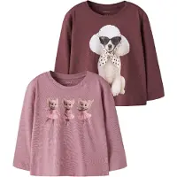 Name it Genser - 2-pack - NmfVotea - Wild Ginger/Lilla Ballerina - - 4 år (104) - Genser
