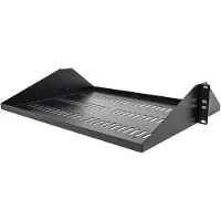 StarTech.com Startech 2U Vented Server Rack Shelf, Center Mount 14in Deep Fixed Cantilever Tray, Rackmount Shelf for 19 AV/Data/Network Equipment w/ Cage Nuts & Screws, 200lbs Weight Capacity - 2U Network Rack Sh