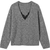 Vero Moda Berry Lace V-hals Genser