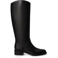 Ralph Lauren for woman. 802P12995001 Black calfskin Kyle tall boots (38), Leather, 1 to 3 cm, Zip, Casual