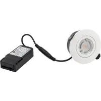 Naga NORDTRONIC Low Profile Flexible G2 Ø75 3000K-driver, rund, matt hvit, for innendørs og utendørs bruk (35711013)