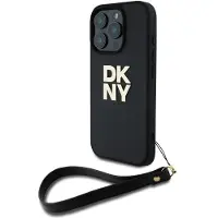 DKNY DKHCP16XPBSWSK iPhone 16 Pro Max 6,9 svart hardcase med håndledsrem og logo